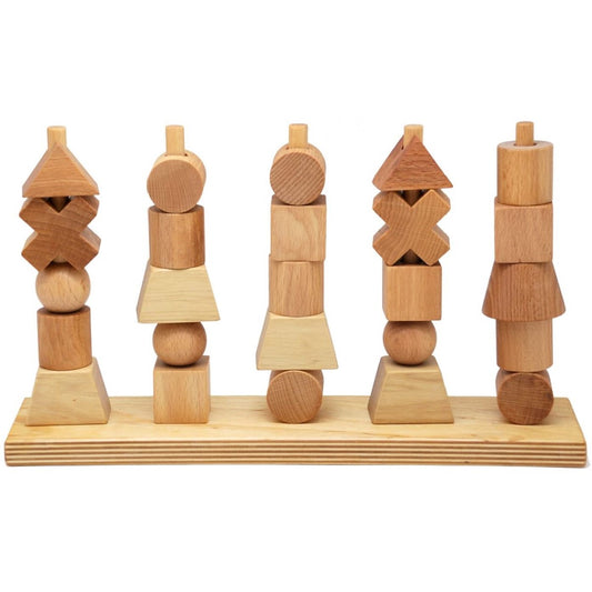 Wooden Story Stacking toy natural