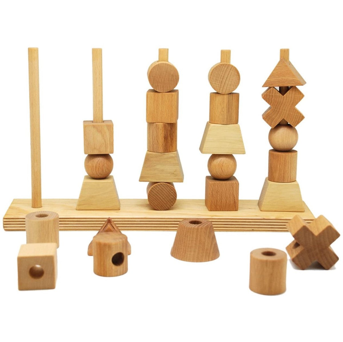 Wooden Story Stacking toy natural