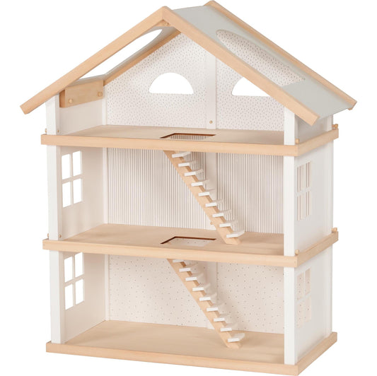 Large wooden dolls house in white | goki