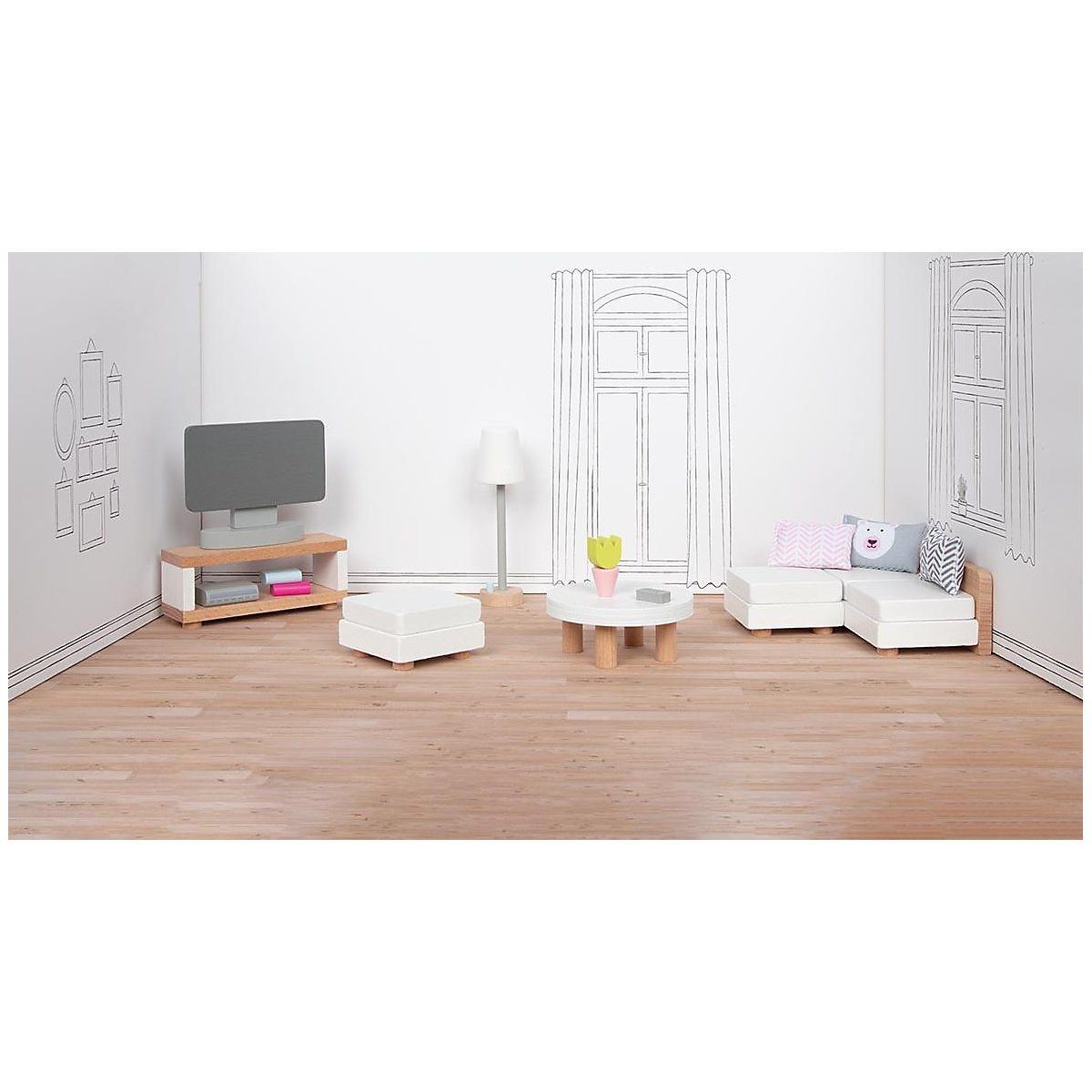 Wooden Dolls House Furniture - Living Room | goki