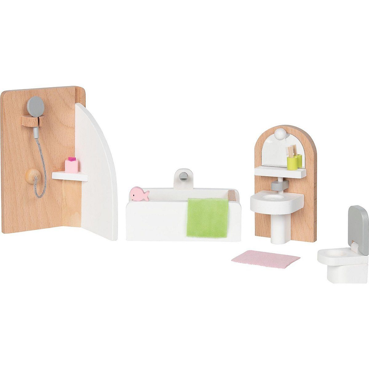 Wooden Dollhouse Furniture - Bathroom | goki